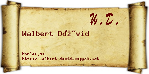 Walbert Dávid névjegykártya